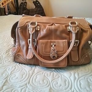 BUTI Italian leather nude bag